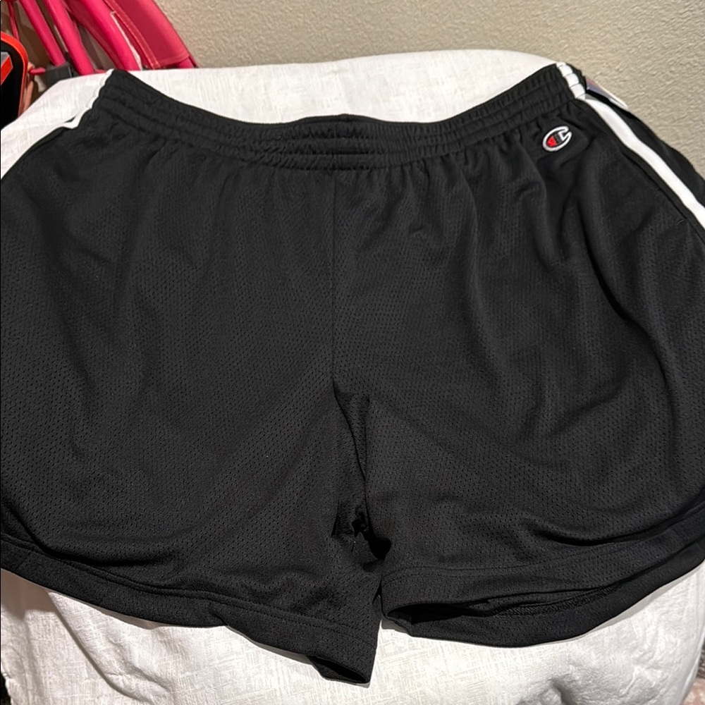 Champion Black Athletic Shorts with Moisture-Wicking Fabric